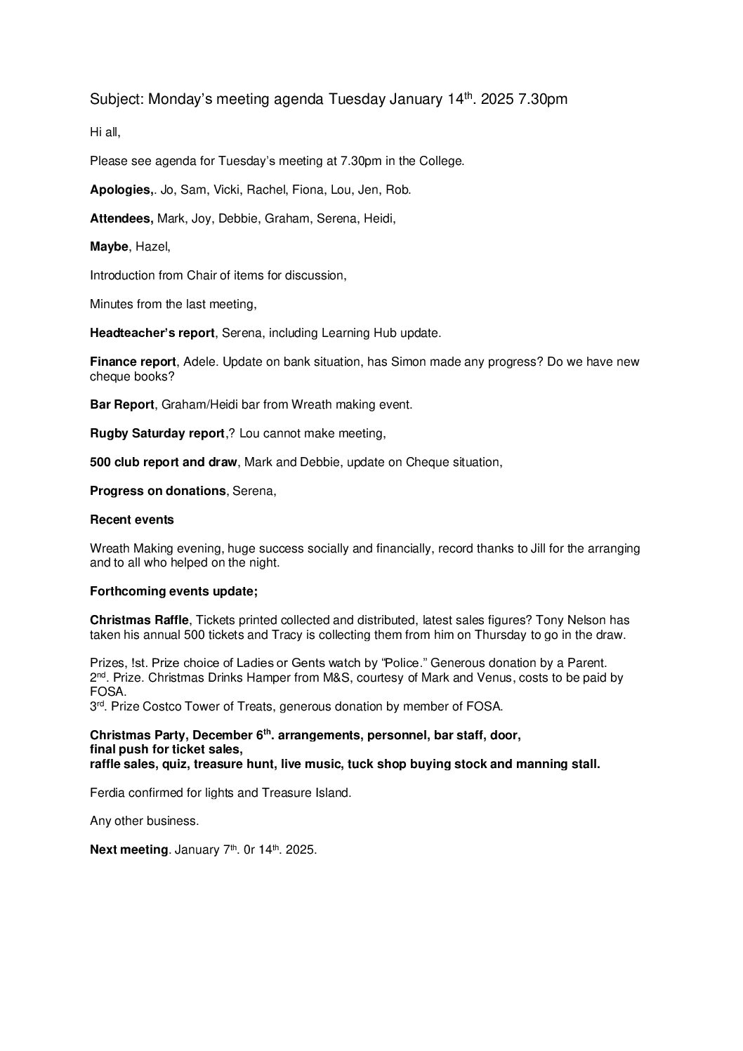 16. Agenda December 2nd 2024