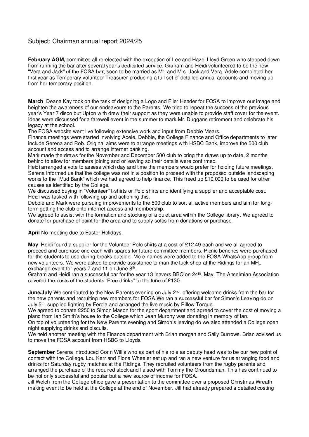 19. Chairs annual report 2024 -25