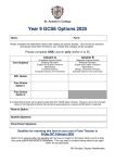 GCSE Options Form 2025