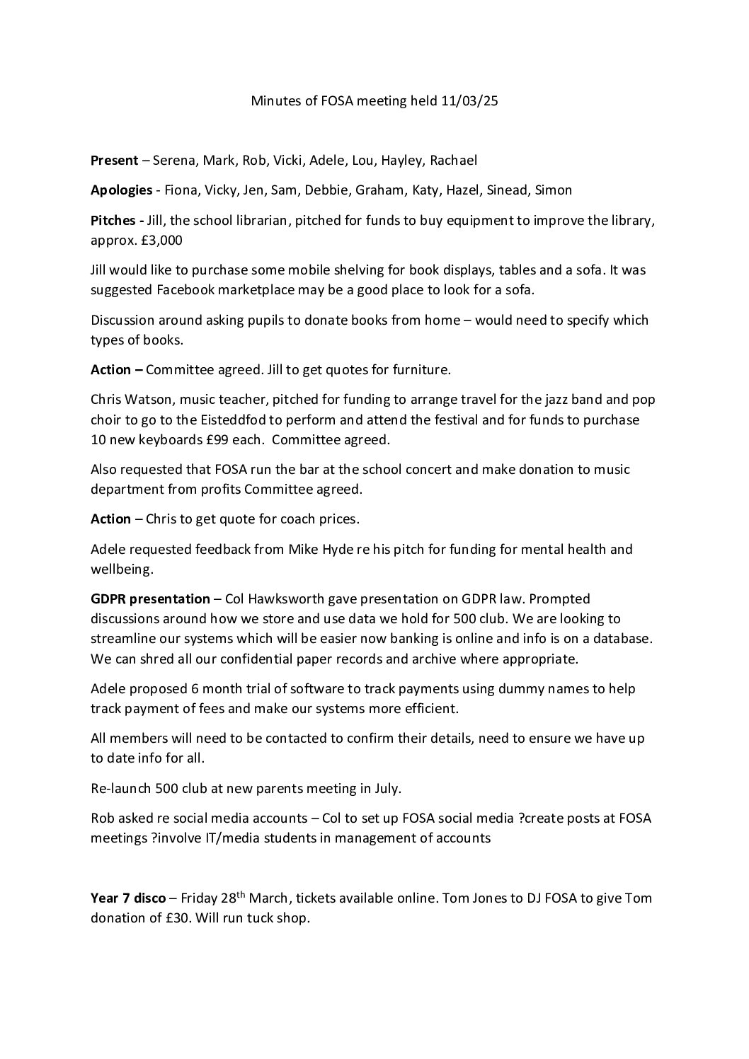 20. Minutes March 11th 2025