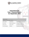 Information for Parents - Handbook 2024-25 (Year 7)